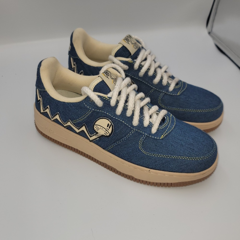 RARE Nike Air Off-Of-It Denim Mushroom Sneakers Mens 11.5 Blue Indie Streetwear
